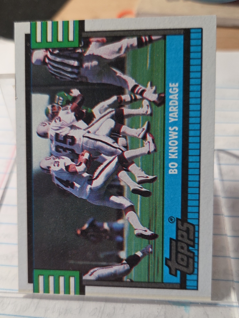 Topps Football Card - Blue and Green Accents